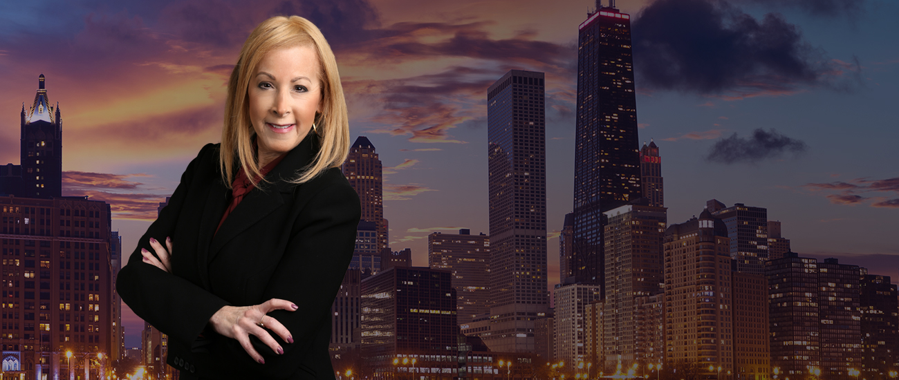 Debra I. Crystal with Chicago Skyline in the background